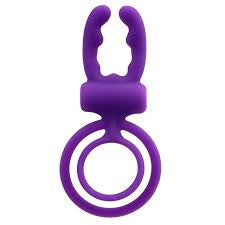 Anillo de pene y testículos con vibrador y estimulador de clítoris AC1007