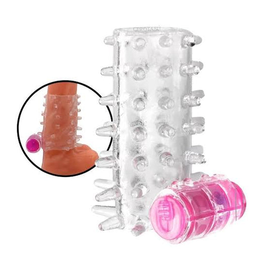 Funda para pene y/o dedos textura zafa y con vibración S153-XQ1022