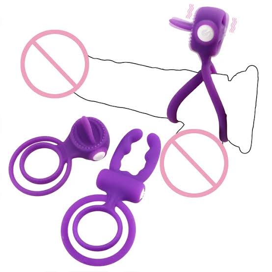 Anillo de pene y testículos con vibrador y estimulador de clítoris AC1007